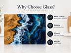 Personalized Glass Cutting Board: Purple Geode Design with Names