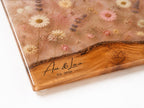 Glass Cutting Board: Custom Blue Resin Design (Personalized Kitchen Decor)