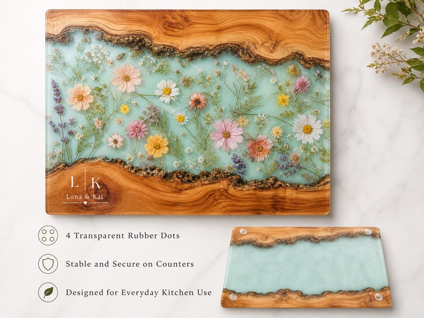 Personalized Charcuterie Board, Monogram Floral Cutting Board, Couple Gift