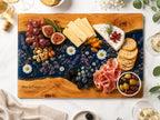 Personalized Glass Cutting Board, Blue Resin & Wood Design (8x11 or 11x15)