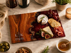 Purple Geode Glass Cutting Board - Personalized with Couple Names