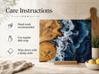 Personalized Glass Cutting Board: Purple Geode Design with Names