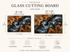 Personalized Chopping Board, Black Marble Glass Cutting Board, Custom Kitchen Gift