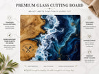 Purple Geode Glass Cutting Board - Custom Couple Names