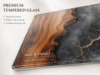 Personalized Cutting Board, Glass Gray Marble Chopping Board, Wedding Gift Idea