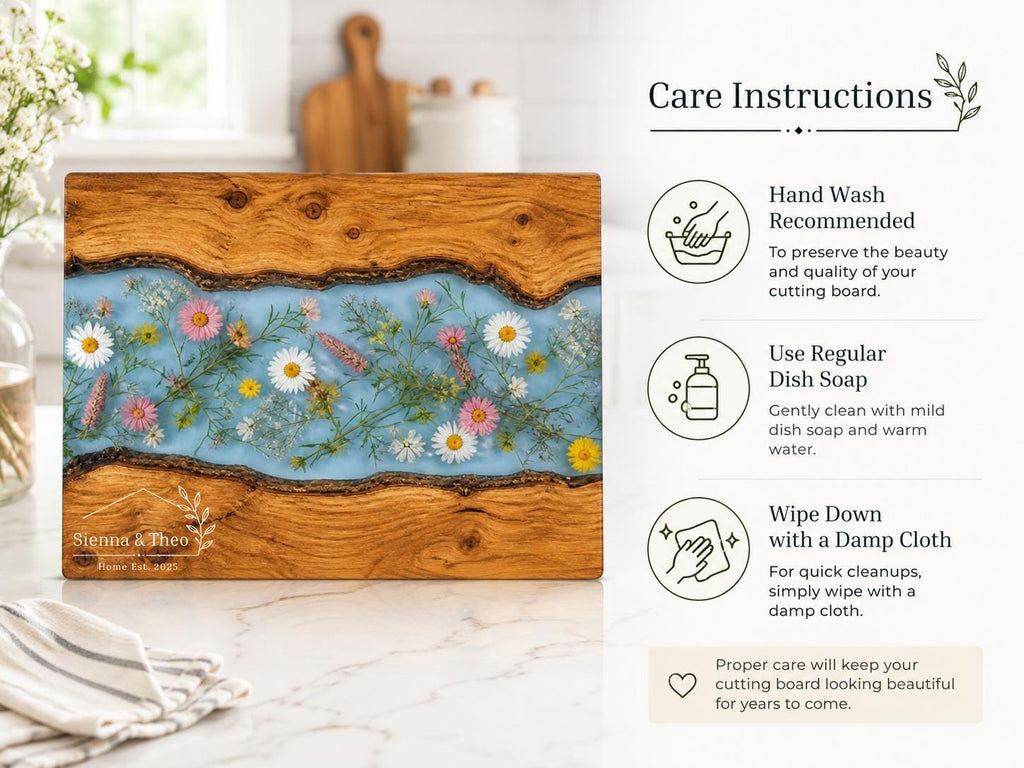 Housewarming Gift Cutting Board, Personalized Floral Board, Custom Kitchen Gift