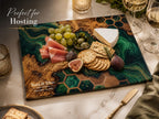 Custom Glass Cutting Board: Purple Geode Style - Personalized Names