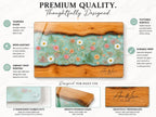 Personalized Glass Cutting Board: Blue Resin Look with Gold Accents
