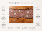 Custom Cutting Board: Blue Resin Style - Tempered Glass, Personalized Names