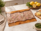 Glass Cutting Board: Custom Blue Resin Design (Personalized Kitchen Decor)
