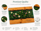 Custom Glass Cutting Board: Blue Resin Style - Personalized Names Included