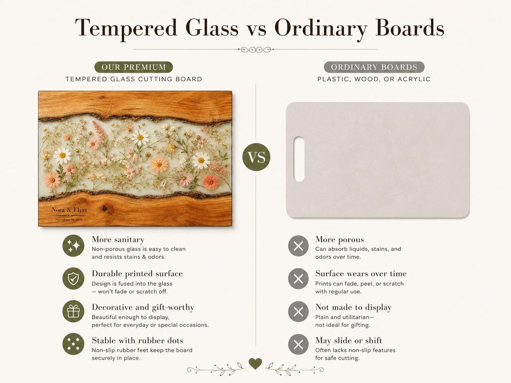 Personalized Cutting Board, Ivory Floral Cheese Board, Wedding Gift Idea