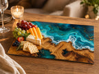 Personalized Cutting Board, Ocean Wave Charcuterie Board, Coastal Kitchen Gift