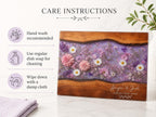 Personalized Floral Cutting Board, Purple Wildflower Glass Board, Custom Kitchen Gift for Housewarming