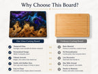 Custom Glass Cutting Board: Purple Geode Style - Personalized Names