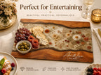 Personalized Floral Cutting Board, Custom Wood Chopping Board, Wildflower Charcuterie Board, Cheese Board Serving Tray
