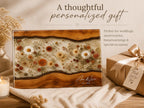 Personalized Floral Cutting Board, Custom Wood Chopping Board, Wildflower Charcuterie Board, Cheese Board Serving Tray