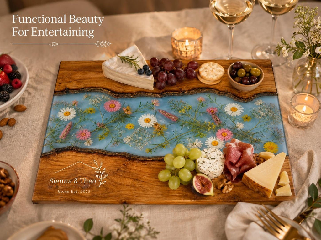 Housewarming Gift Cutting Board, Personalized Floral Board, Custom Kitchen Gift