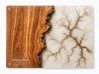 Custom Glass Cutting Board - Purple Geode Design with Gold Accents