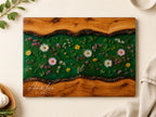 Custom Cutting Board: Blue Resin Style - Personalized Names