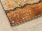 Couples Personalized Cutting Board, Blue Resin and Wood Grain (Custom Names)