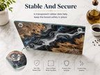 Personalized Glass Cutting Board - Purple Geode Art with Custom Names