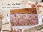 Personalized Family Monogram Serving Board, Pink Wildflower Glass Board, Custom Housewarming Gift