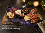 Glass Cutting Board: Personalized Blue Resin Style (Wedding or Housewarming)