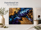Personalized Glass Cutting Board: Floral Design - Rustic Wood Style