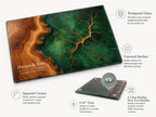 Custom Glass Cutting Board: Blue Resin Style (Two Sizes Available)