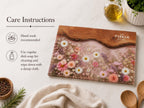 Personalized Glass Cutting Board: Purple Geode Design with Names