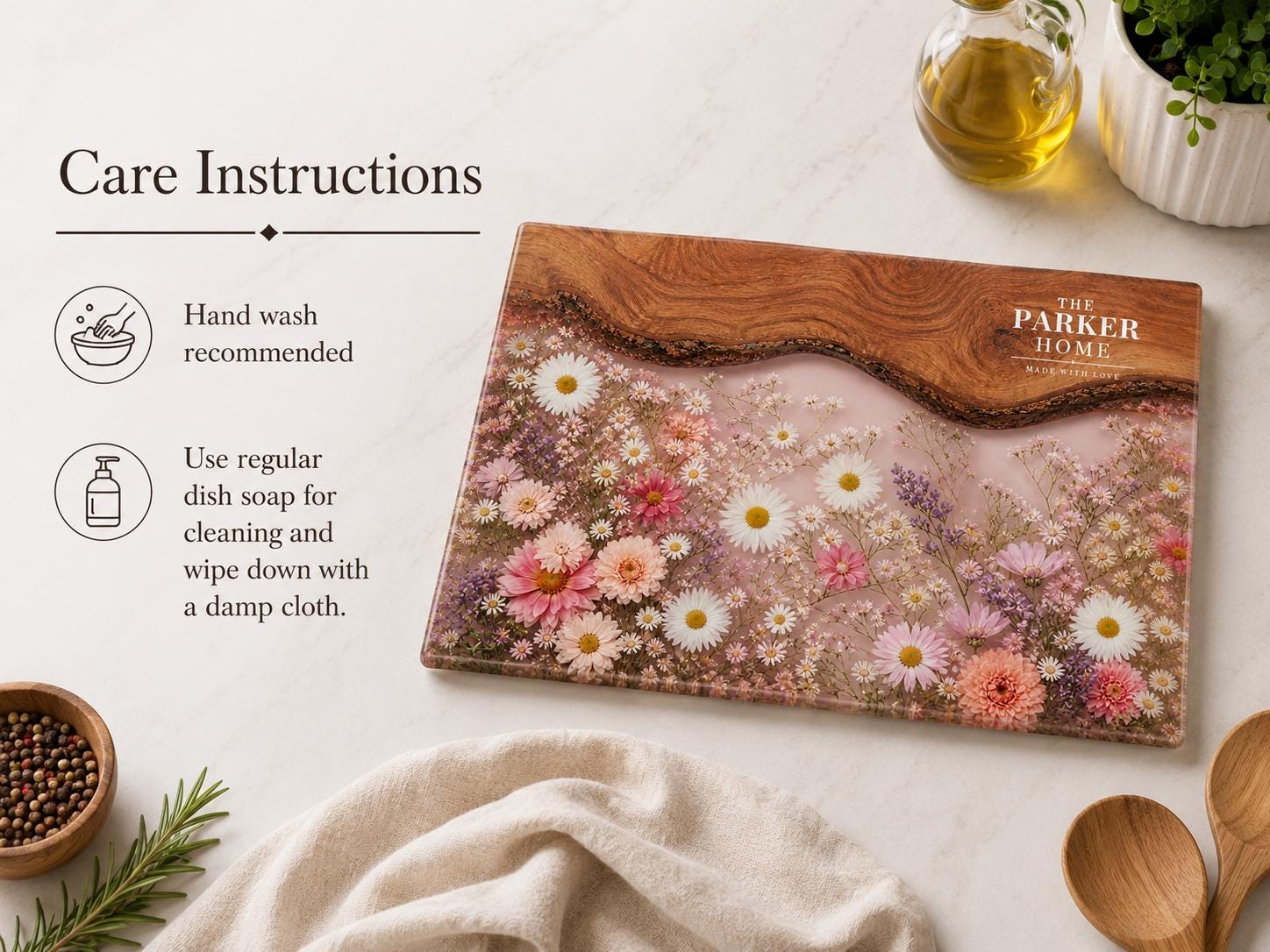 Personalized Glass Cutting Board: Purple Geode Design with Names