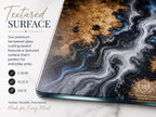 Personalized Glass Cutting Board - Purple Geode Art with Custom Names