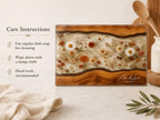 Personalized Floral Cutting Board, Custom Wood Chopping Board, Wildflower Charcuterie Board, Cheese Board Serving Tray
