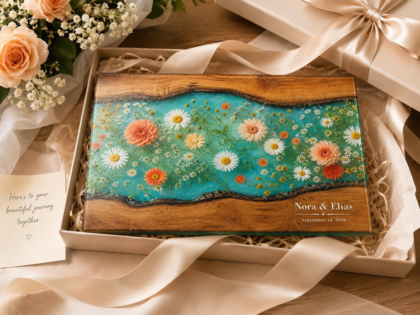 Floral Cutting Board, Personalized Charcuterie Board, Custom Kitchen Gift