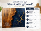 Purple Geode Glass Cutting Board - Custom Couple Names
