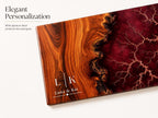 Purple Geode Glass Cutting Board - Personalized with Couple Names