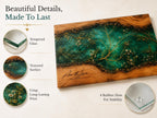 Glass Cutting Board: Custom Purple Geode Style - Personalized Names