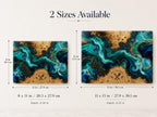 Personalized Glass Cutting Board - Blue Resin Style with Gold Details