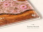 Custom Glass Cutting Board: Blue Resin Design (11x15 or 8x11 Inches)