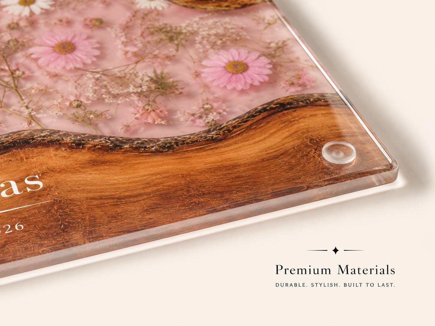 Custom Glass Cutting Board: Blue Resin Design (11x15 or 8x11 Inches)