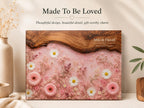 Personalized Pink Daisy Serving Board, Floral Glass Charcuterie Board, Custom Couple Wedding Gift