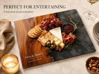 Personalized Cutting Board, Glass Gray Marble Chopping Board, Wedding Gift Idea