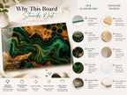 Custom Glass Cutting Board: Purple Geode Style - Personalized Names