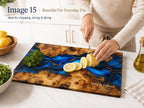 Blue Cutting Board, Personalized Charcuterie Board, Custom Kitchen Gift for Couple