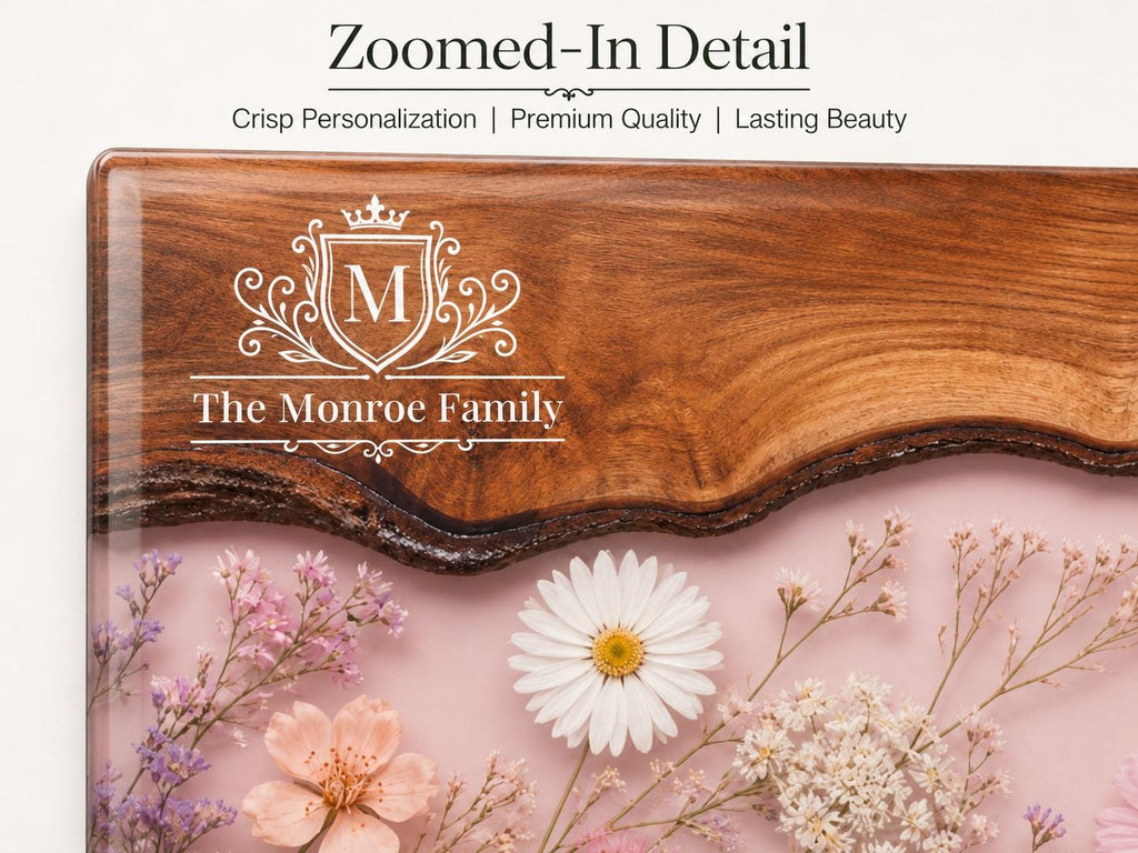 Glass Cutting Board: Purple Geode Art - Personalized with Names