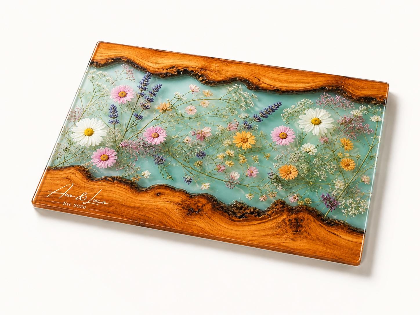 Botanical Cutting Board, Personalized Charcuterie Board, Wildflower Kitchen Gift