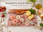Bridal Shower Gift Cutting Board, Pink Floral Personalized Cheese Board