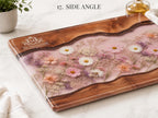 Glass Cutting Board: Purple Geode Art - Personalized with Names
