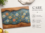 Personalized Floral Cutting Board, Botanical Charcuterie Board, Spring Kitchen Gift, Custom Couples Names Cutting Board